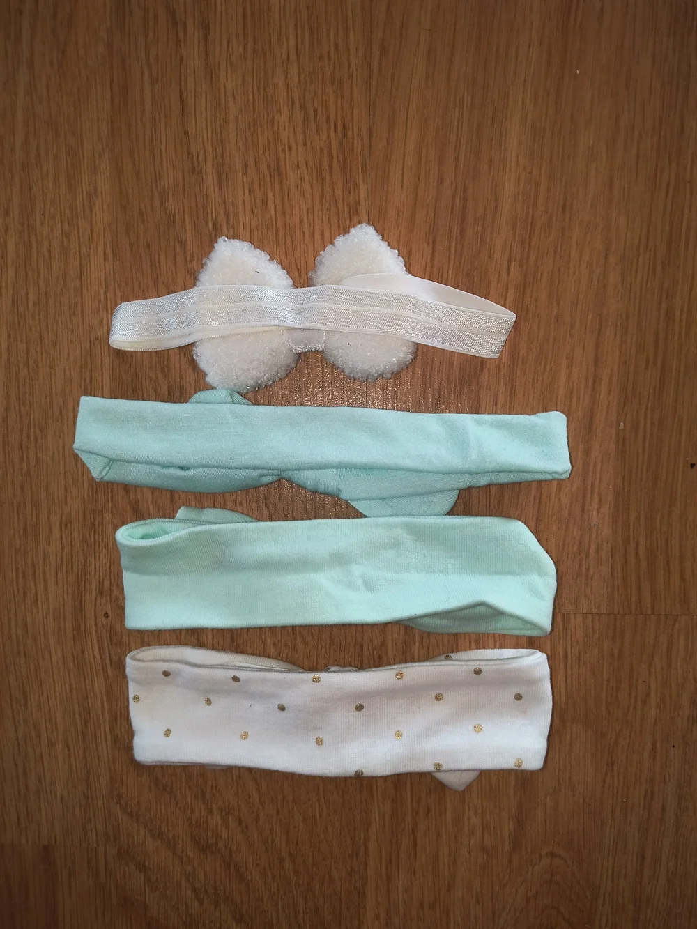 Target Mint and White Baby Headband Set with Pom and Knot Bows